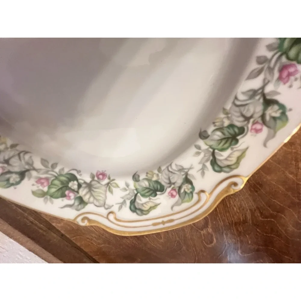 Kyoto China Regalia Floral Oval Platter Gold Trim Japan Vintage Discontinued